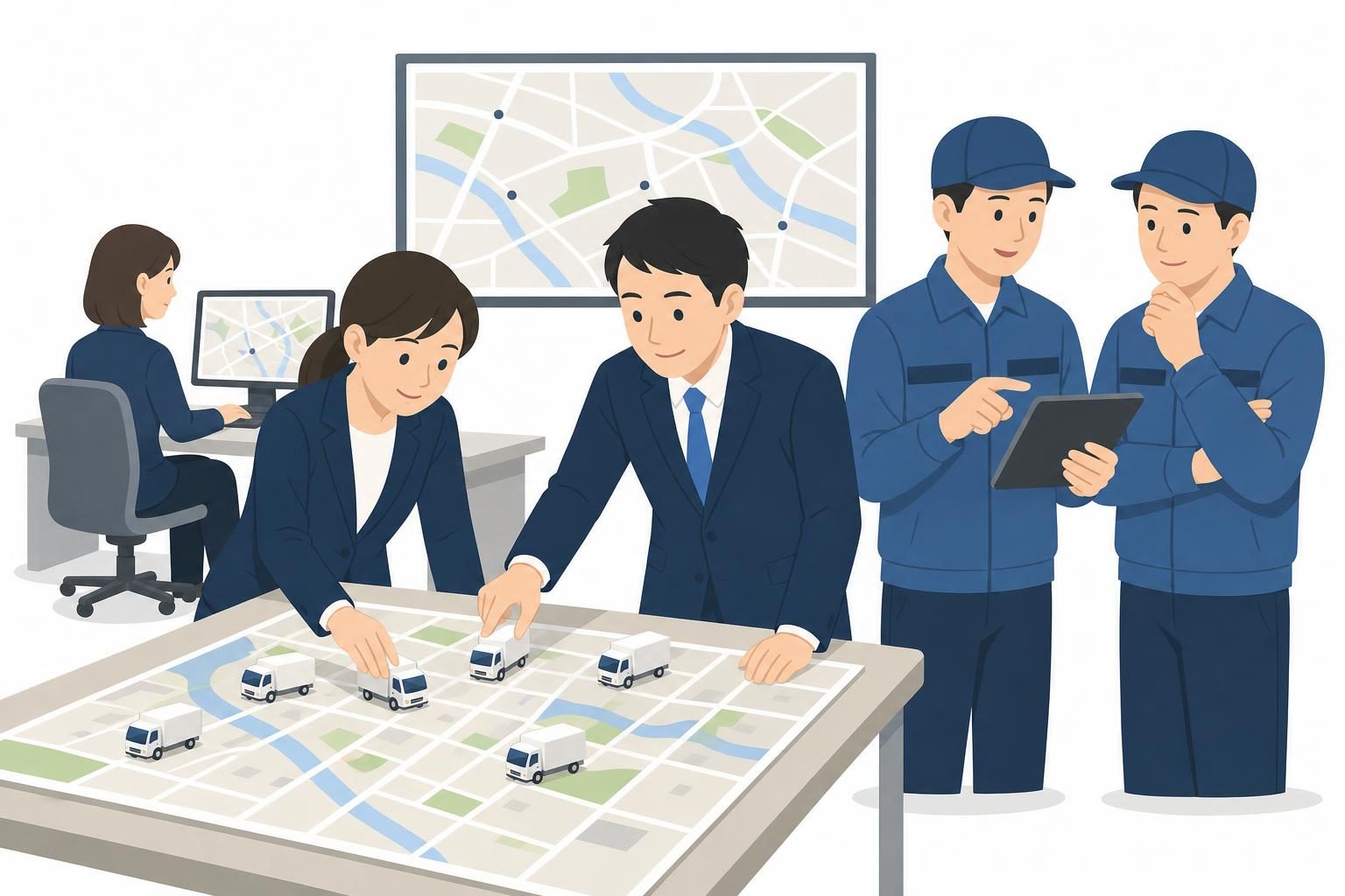 空車と待機を減らす配車の組み替え方