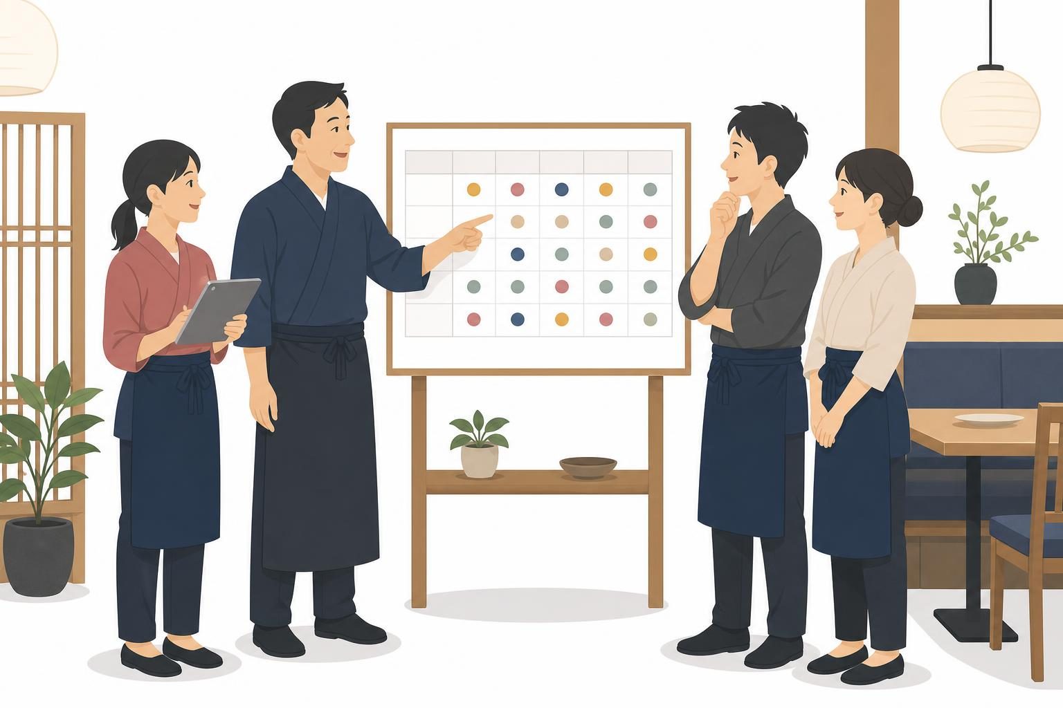 お盆の営業日別に売上と人員を分けて見る