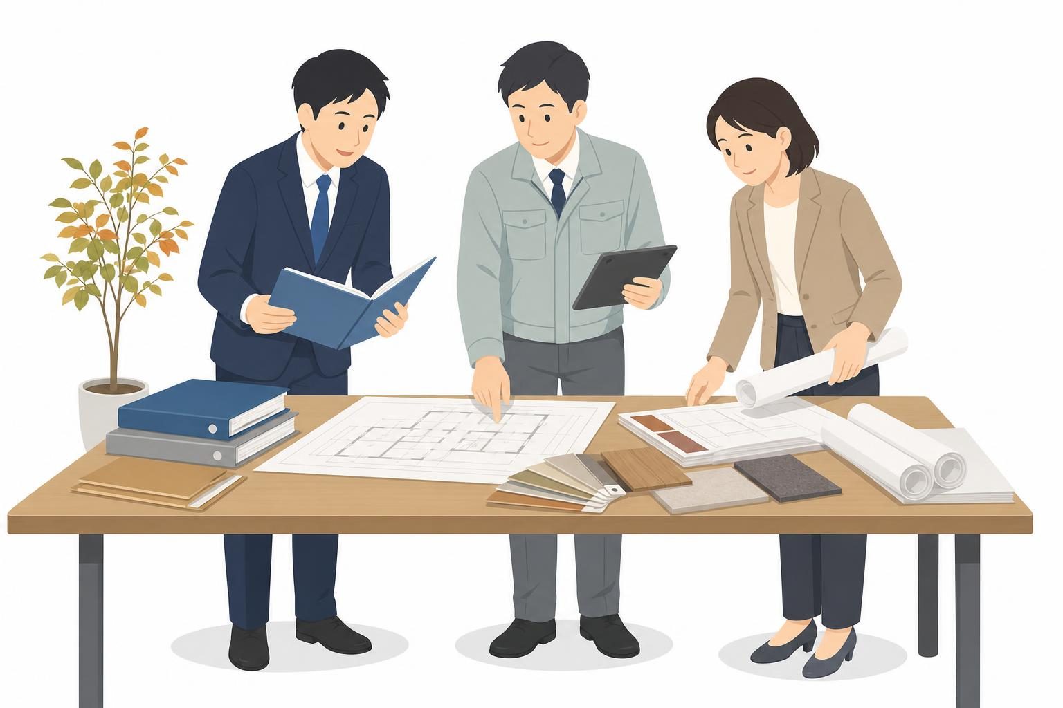 秋の着工前に積算・発注・変更書類を一本化する