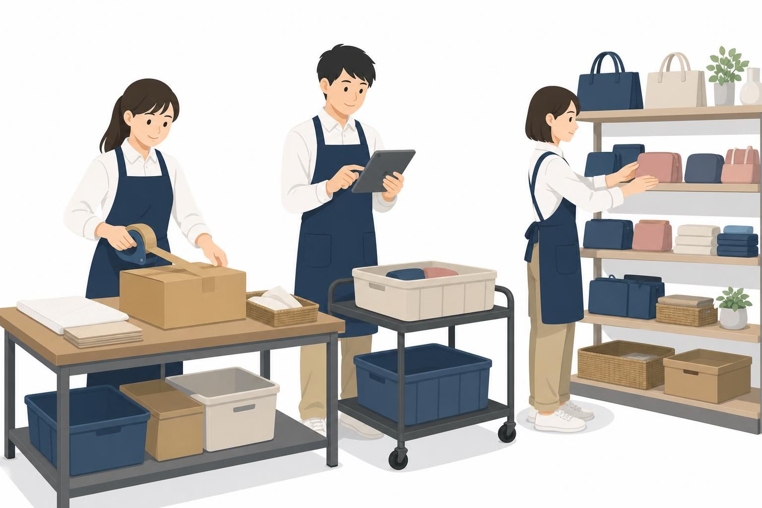 店舗とECの在庫を分けずに売り切る運用を整える